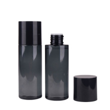 Semi-transparent gray black colored cylinder pet plastic bottles 100ml plastic bottle